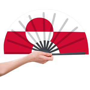 Abanicos Plegables de Bambú con la Bandera de Groenlandia al por Mayor, Abanico de Mano para Carnaval, Boda, Festival, Fiesta, Agencia de Viajes - Product Image 3