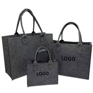 Bolsa de Fieltro Verde Aguacate con Impresión Personalizada de Moda al por Mayor de Fábrica, Bolsa de Compras de Fieltro de Gran Capacidad - Product Image 1