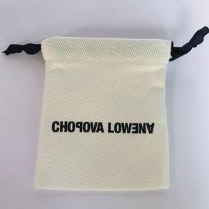 Sac à cordon en toile avec logo personnalisé, pochette en coton biologique de luxe pour l'emballage de bijoux, petit sac cadeau promotionnel - Product Image 3