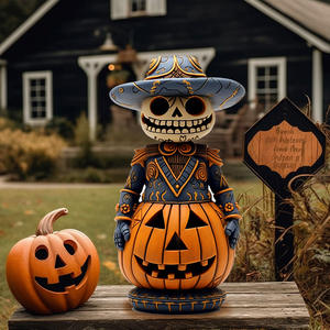 Grand fond thème citrouille pour entrée extérieure KT Board Décoration d'Halloween <span class=keywords><strong>avec</strong></span> accessoires photo Ornements Fournitures de vacances - Product Image 1