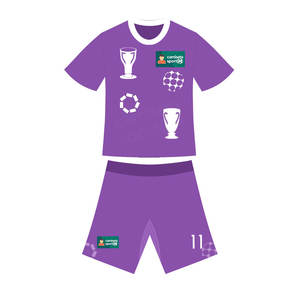 经典紫罗兰复古真实足球球衣16-17历史备用套件套装马德里式球员版珍藏版风格 - Product Image 2