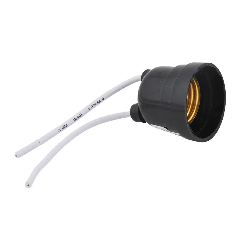 Plastic E27 Holder LED Lampholder with Wire Waterproof Plastic Lamp Base
