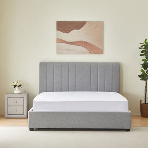 Luxury Upholstered <b>Bed</b> For Master Guest Room Premium Fabric <b>Bed</b> Frame - Product Image 3