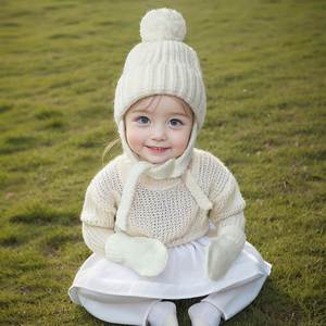 Ensemble <span class=keywords><strong>bonnet</strong></span> et gants pour bébé d'hiver en coton, <span class=keywords><strong>bonnet</strong></span> chaud pour enfants, bébé garçon fille, <span class=keywords><strong>bonnet</strong></span> pour nouveau-né, <span class=keywords><strong>bonnet</strong></span> de neige, cadeau - Product Image 1