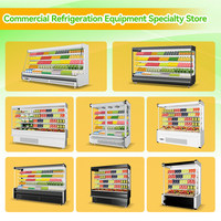 Lemari Pendingin Multideck Komersial dengan Lampu LED dan Konstruksi Kaca Pendingin Udara untuk Display Minuman Ritel
