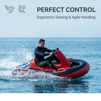 Kart aquatique électrique personnalisé avec logo, hors taxes, gonflable, rouge vif, avec volant, pour mer et océan, modèle Ebony Craft