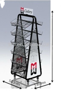 Cửa hàng dây kim loại thiết lập dao kéo hiển thị đứng, muỗng nĩa đồ ăn hiển thị kệ giá - Product Image 6