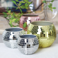 Décoration de mariage, mosaïque de verre, porte-bougie coloré en or, petit porte-bougie moderne