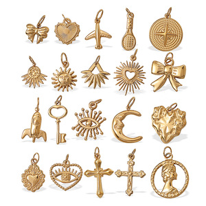 Ensemble de pendentifs en acier inoxydable plaqué or 18 carats, forme de cœur irrégulière, accessoires de bijoux DIY, bijoux unisexes tendance - Product Image 5