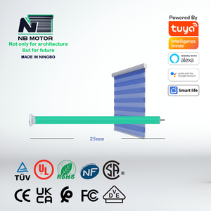 Motor NB 25mm Alexa <span class=keywords><strong>Google</strong></span> Controlado Smart Motorized Blinds Shades Batería de litio recargable Motor tubular moderno para hotel - Product Image 3