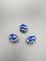 Perles de diamant ovales double face galvanisées alliage incrusté trou droit bijoux à cordes accessoires de bricolage petite taille