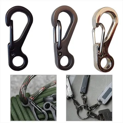 Hook Carabiner Mini Spring Clasps Climbing Carabiners Keychain Camping Hooks Paracord Tactical Hook For Backpack