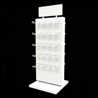 Support de présentation rotatif double face en métal pour bijoux, boucles d'oreilles et accessoires de téléphone, idéal pour les magasins de détail modernes.