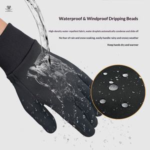 Guanti Invernali Caldi per Ciclismo all'Aperto, Touchscreen, Antiscivolo, Antivento, Impermeabili, in Poliestere Foderato in Pile con Coulisse - Product Image 4