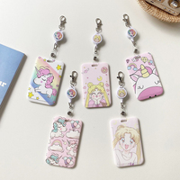 Llavero con Porta Tarjetas de Dibujos Animados de Unicornio y Sailor Moon, Bonito y Adorable, para Tarjetas de Identificación, Venta al por Mayor