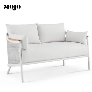outdoor luxury aluminum teak garden table and chairs sofa modern water proof outdoor furniture set