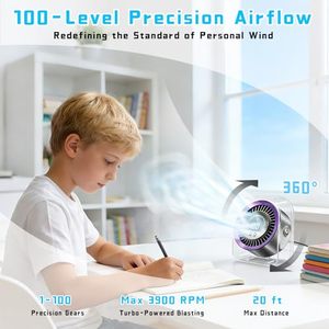Factory Wholesale New Stylish Fan Portable Small 360° Rotatable 3000mAh Battery Rechargeable Quiet Summer Cooling Fan - Product Image 5