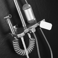 HONGDEC Ensemble de douche à quatre fonctions Ensemble de douche de bain en acier inoxydable 304 Système de douche à eau chaude et froide Salle de bain