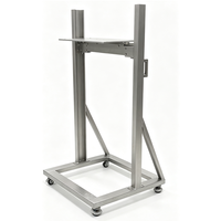 Support vertical en aluminium anodisé argenté pour panneau de commande