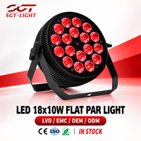 Mini projecteur LED PAR plat 180W DMX dimmable blanc neutre RGBW activé par le son pour éclairage de scène DJ, boîte de nuit et fête