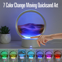 Lampe de table LED 3D à sable mouvant dynamique, 7 couleurs changeantes, veilleuse tactile, best-seller