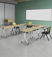 Mobilier de salle de conférence mobile Bureau Table de formation Centre d'apprentissage personnalisé Table pliante avec roue