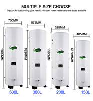 Chauffe-eau électrique portable sur pied de grande capacité (150L, 200L, 300L, 500L) pour salle de bain, idéal pour le stockage d'eau chaude et les douches.