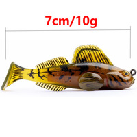 Leurre souple de pêche OEM/ODM pour usine, jig enduit, toutes eaux, 70mm/10g, pour truite, brochet, bar, shad, perche