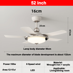 Nouveau <span class=keywords><strong>Ventilateur</strong></span> de Plafond LED Moderne 52 Pouces 2026, 5 Pales, Télécommande, Meilleur <span class=keywords><strong>Lustre</strong></span> de Chambre, Grand Luminaire Économique, Décoration Maison Moderne et Élégante - Product Image 2