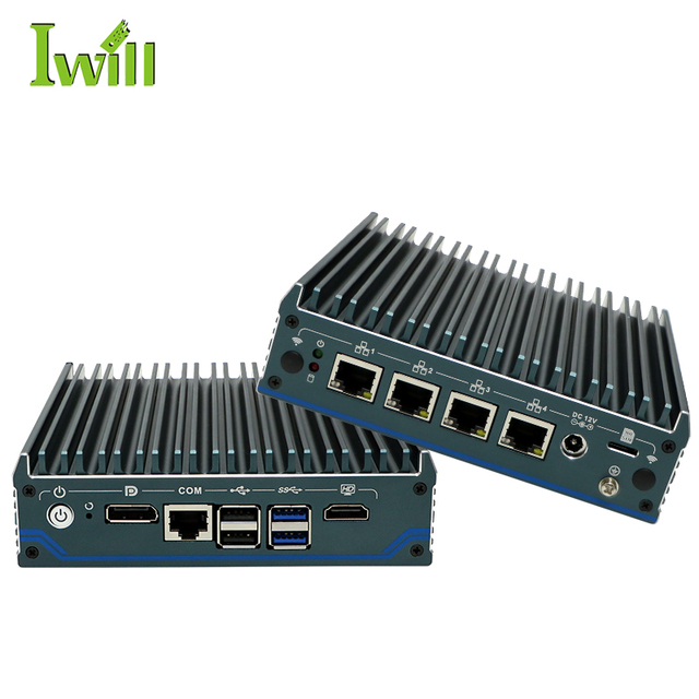 12th Gen N100 PfSense Firewall  Router 4x I225 I226 2.5G LAN 2x DDR4 NVMe Industrial Fanless Mini PC SSD 4xUSB