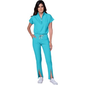 Women's Quick Dry Scrub Set Short Sleeve Split Pants Uniforms For Medical Dental Veterinary Use - Product Image 5