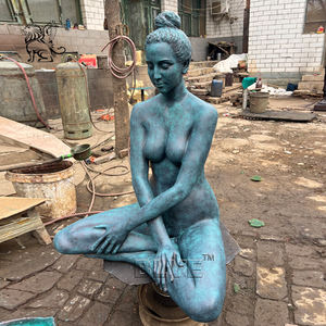BLVE dekorative Outdoor lebensgröße Nackte sexy Frau Metallkunst-Skulptur Garten-Sitzgegenstand Yoga-Mädchen Bronzstatue - Product Image 6