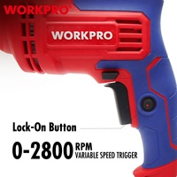 Pour le kit d'outils de perceuse électrique professionnelle WORKPRO, perceuse électrique filaire sans clé de 10 mm avec une puissance nominale de 500 W