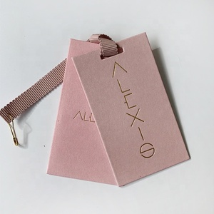 Trung Quốc Nhà máy thời trang tùy chỉnh in treo tag Chất lượng cao Thẻ trắng bạc dập nóng quần áo Swing tag quần áo hangtag - Product Image 2