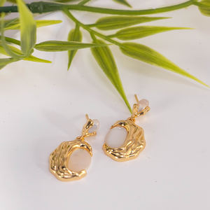 Silver Plated Bohemian Water Drop Irregular Silver Pearl <b>Hoop</b> <b>Earrings</b> Women Party <b>Fashion</b> High Art Style Unique Jewelry - Product Image 2