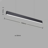 Luminaire linéaire LED suspendu en aluminium de 1 m, 20 W, diffuseur prismatique, éclairage d'atelier industriel respectueux de l'environnement, lumière du jour 5000 K