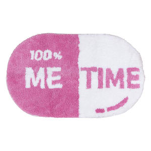 Alfombra de baño Me Time, ovalada, de microfibra flocada, absorbente, antideslizante, azul y rosa, alfombra de suelo novedosa para baño - Product Image 4