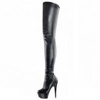 Bottes hautes pour femmes à talons de 5 pouces avec talons hauts de 13 cm, sandales à bout ouvert découpées, bottes à bride arrière au-dessus du genou pour l'hiver