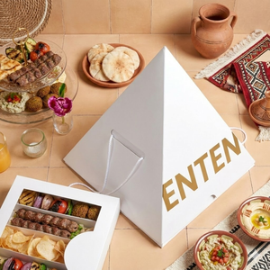Boîte pyramidale en papier kraft personnalisée en vente chaude pour la restauration, les <span class=keywords><strong>bento</strong></span>, les plats à emporter, les collations, les desserts et les plateaux de dégustation - Product Image 2
