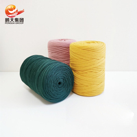 Chine fabricant tricot à la main crochet 100m rouleau 6mm 100% polyester fil plat