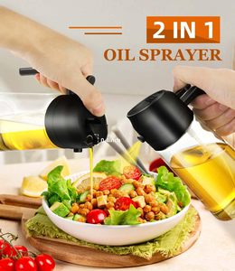 Bouteille pulvérisateur d'huile et <span class=keywords><strong>de</strong></span> <span class=keywords><strong>vinaigre</strong></span> en verre 2 en 1 <span class=keywords><strong>de</strong></span> 470 ml avec distributeur d'huile d'olive pour la <span class=keywords><strong>cuisine</strong></span> et le camping - Pulvérisateur d'huile réutilisable - Product Image 5