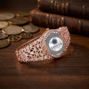 Montre de luxe en quartz et diamants pour femme avec bracelet en verre taillé en marquise de 20 mm, personnalisable - Product Image 2