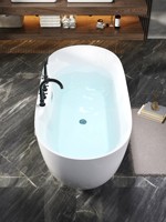Bak Mandi Akrilik Mewah Model Berdiri Bebas untuk Rumah & Spa Hotel