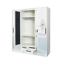 Armoire de peinture en métal Almirah en acier à 4 portes personnalisée Armoire de rangement détachable Penderie peinte Placards pour chambre à coucher Maison