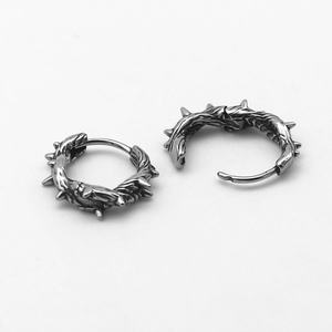 Pendientes de Aro Huggie para Hombre, Personalizados, Hipoalergénicos, de Acero Inoxidable 316L, con Corona de Espinas y Púas, Estilo Gótico Vintage, Regalo - Product Image 3
