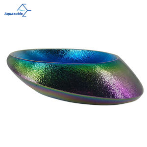 Lavabo console en céramique Art Nouveau avec finition électroplaquée bicolore - Product Image 1