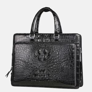 กระเป๋าเอกสารหนังแท้ลายจระเข้สำหรับผู้ชาย แบรนด์หรู ทนทาน คุณภาพสูง ปิดด้วยซิป ใส่แล็ปท็อปได้ ขนาดใหญ่ จุของได้เยอะ เหมาะสำหรับธุรกิจ - Product Image 1