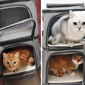 Portador de mochila de lujo extensible para gatos para 2 Gatos, portabebés plegable con 7 ventanas para múltiples mascotas y 2 perros pequeños - Product Image 6