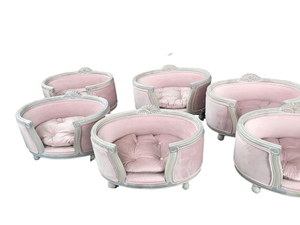 Rosa Samt Langlebiges Waschbares Abnehmbares Katzen- & Hundebett mit Modernem Klassischem Design für Haustiere - Product Image 5