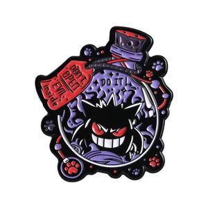Broche en émail mignonne en forme de bouteille violette, motif Gengar fantôme de dessin animé, accessoire en métal - Product Image 6
